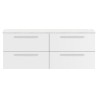 Quartet 1440mm (w) x 520mm (h) x 510mm (d) Double Cabinet & Sparkling White Worktop -  Gloss White Quartet 1440mm (w) x 520mm (h) x 510mm (d) Double Cabinet & Sparkling White Worktop -  Gloss White