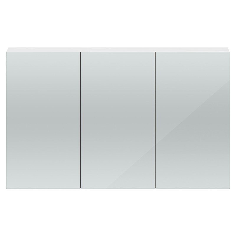 Quartet 1347mm(W) x 715mm(H) 3 Door Mirror Cabinet - Gloss White