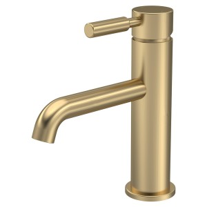 Tec Lever Brushed Brass Mono Basin Mixer Tap & Waste