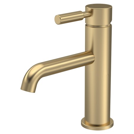 Tec Lever Brushed Brass Mono Basin Mixer Tap & Waste