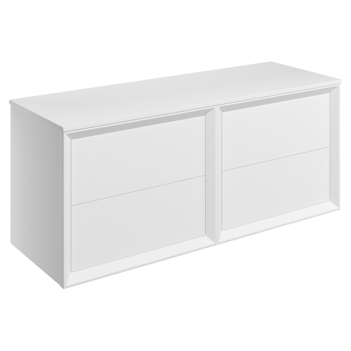Bevel 1200mm Wall Hung Four Drawer Drawer Worktop Vanity Unit