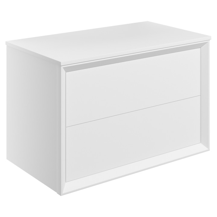 Bevel 800mm Wall Hung Double Drawer Worktop Vanity Unit