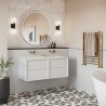 Bevel 800mm Wall Hung Double Drawer Worktop Vanity Unit