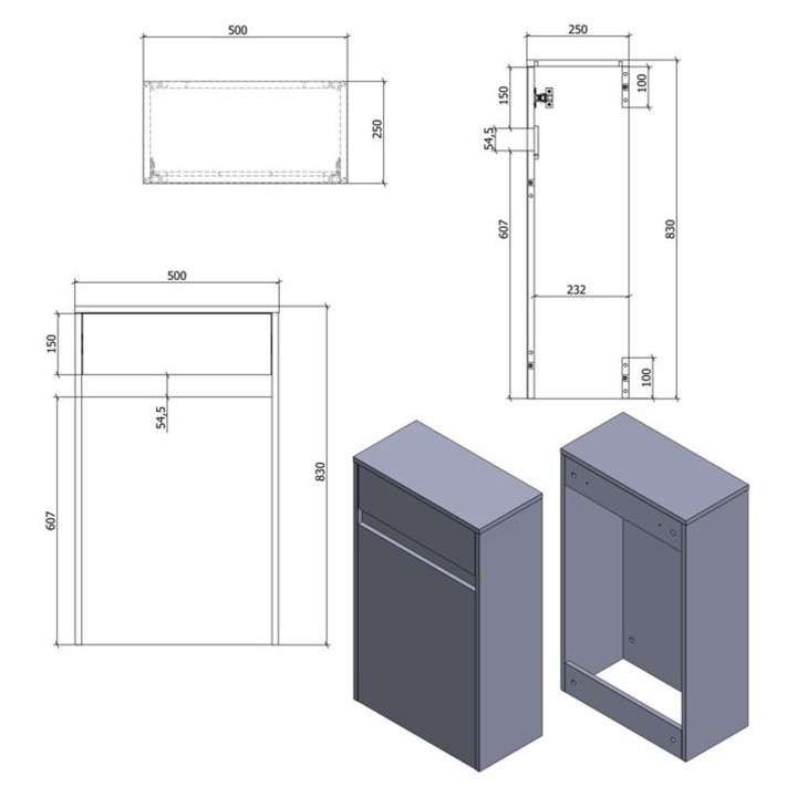 Nara 500mm WC Unit