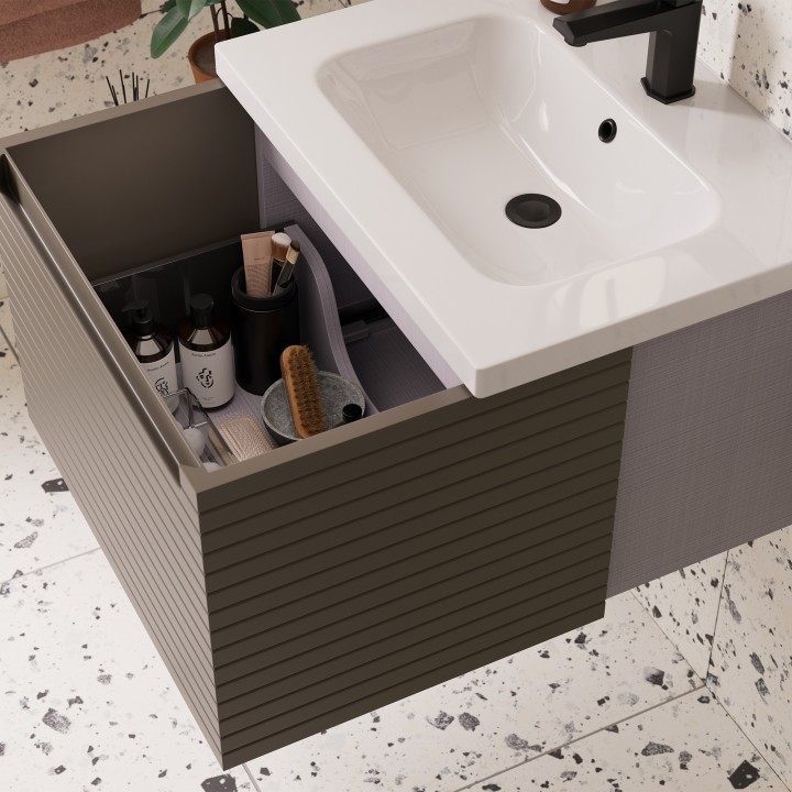 Kanto 815mm Wall Hung Single Drawer Vanity Units