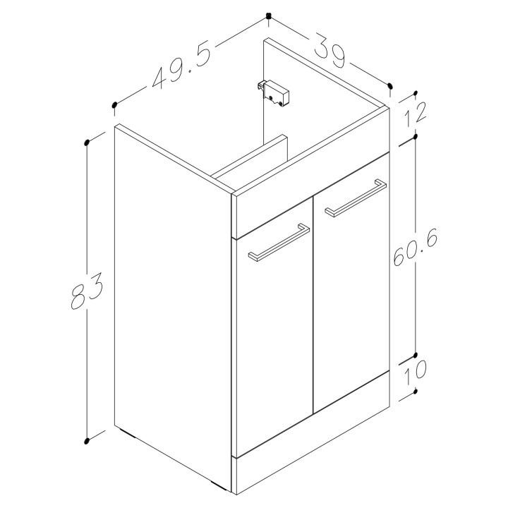 Yokohama 1000mm Freestanding Combination WC & Vanity Units