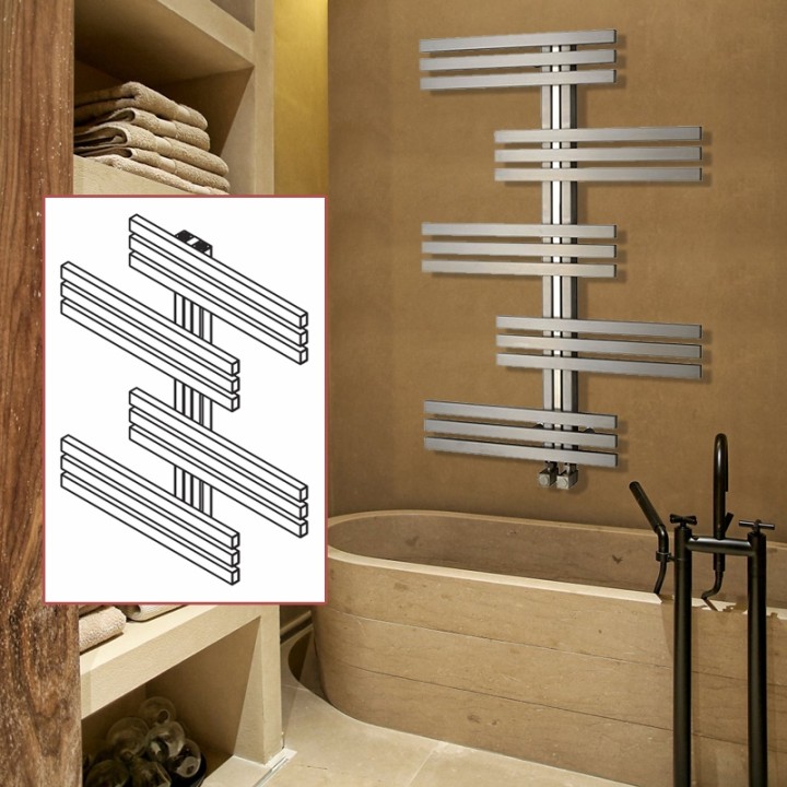 Aeon "Linx" Designer Brushed Stainless Steel Radiator (3 Sizes)