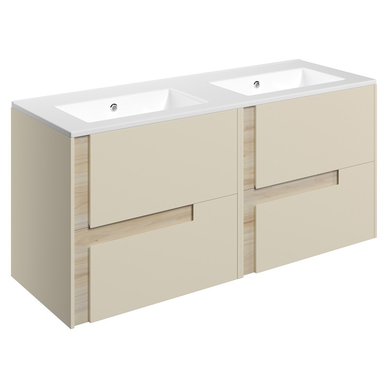 Hiroshi 1210mm Wall Hung Double Drawer Vanity Units