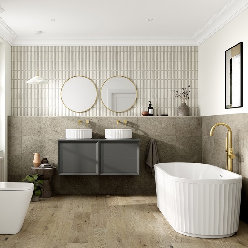 Bevel 1210mm Wall Hung Four Drawer Drawer Vanity Unit