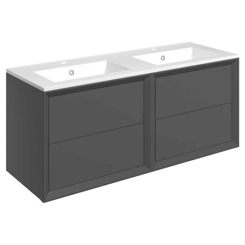 Bevel 1210mm Wall Hung Four Drawer Drawer Vanity Unit
