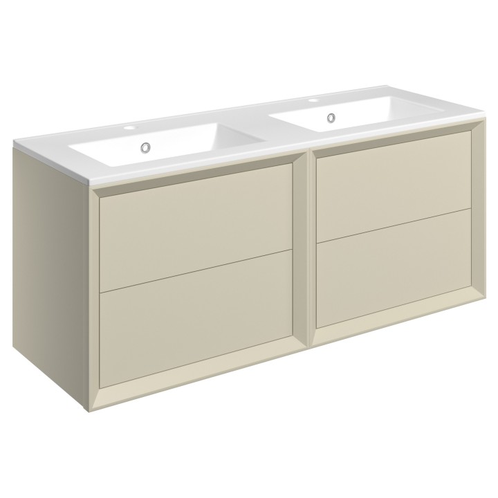Bevel 1210mm Wall Hung Four Drawer Drawer Vanity Unit