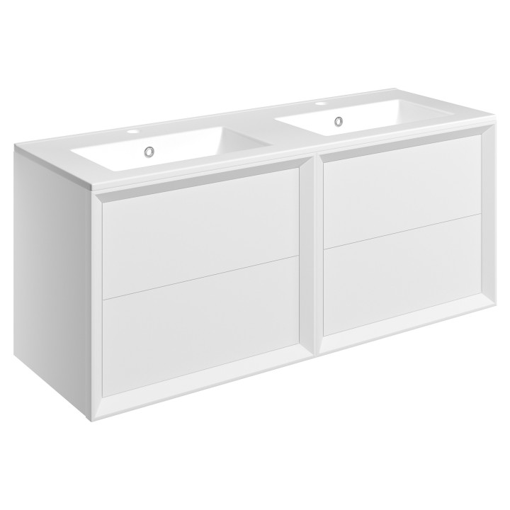 Bevel 1210mm Wall Hung Four Drawer Drawer Vanity Unit