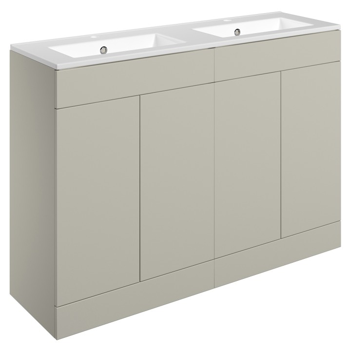 Yamagata 1210mm Freestanding Double Basin Cupboard Vanity Units