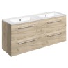 Naha 1210mm Wall Hung Double Basin Drawer Vanity Units