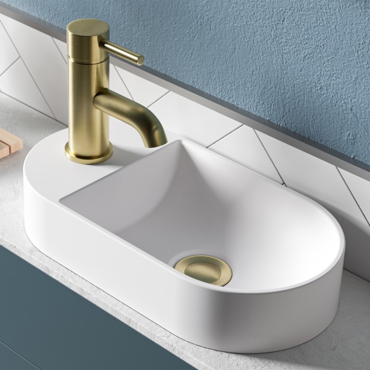 Serena 380mm(w) x 200mm(d) Mini Resin Washbowl (1 Tap Hole)