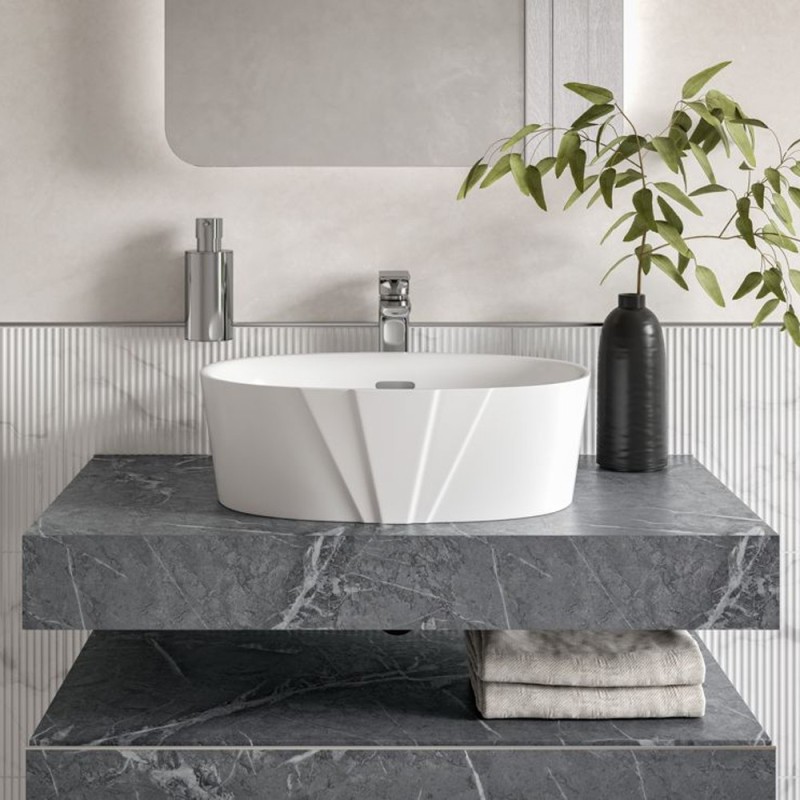 Siena 460mm(w) x 320mm(d) Resin Washbowl - White - Insitu