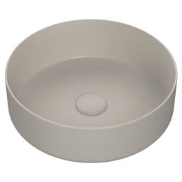 Lucca 355mm (w) Latte Ceramic Round Washbowl & Built In Waste