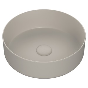 Lucca 355mm (w) Latte Ceramic Round Washbowl & Built In Waste