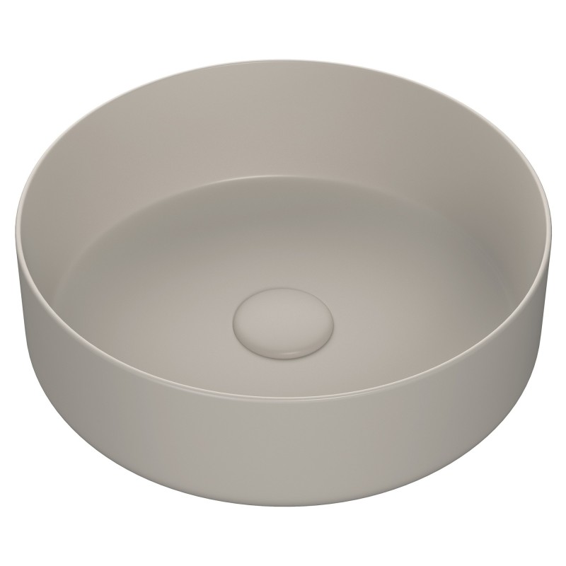 Lucca 355mm Latte Ceramic Round Washbowl & Waste