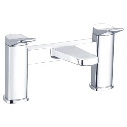 Kyro Twin Lever Deck Mounted Bath Filler Tap - Chrome