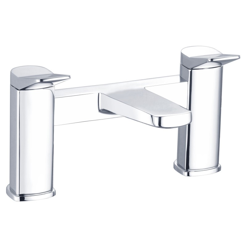 Kyro Twin Lever Deck Mounted Bath Filler Tap - Chrome