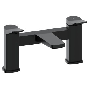 Kyro Twin Lever Deck Mounted Bath Filler Tap - Matt Black