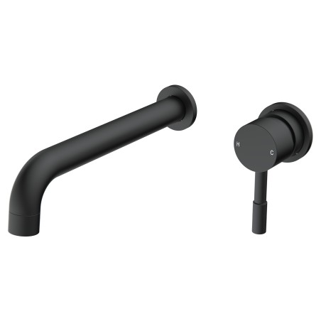 Winx 220mm Wall Mounted Basin Mixer Tap - Matt Black