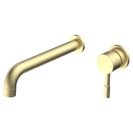 Winx 220mm Wall Mounted Basin Mixer Tap - Brushed Brass