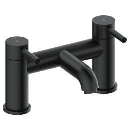Winx Twin Lever Deck Mounted Bath Filler Tap - Matt Black