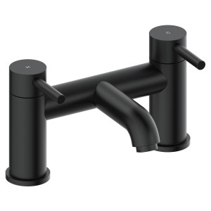 Winx Twin Lever Deck Mounted Bath Filler Tap - Matt Black