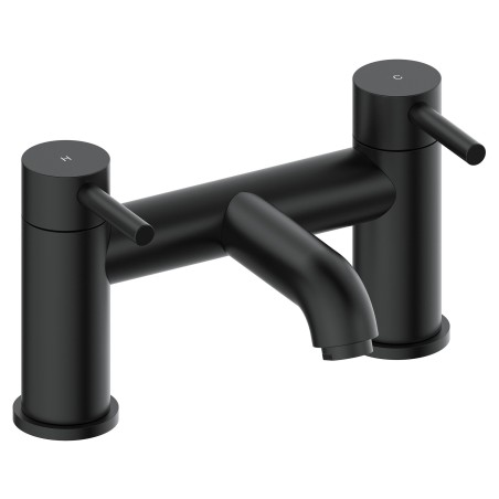 Winx Twin Lever Deck Mounted Bath Filler Tap - Matt Black