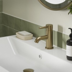 Winx Cloakroom Basin Mixer Tap & Waste - Brushed Brass