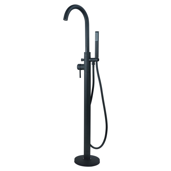 Winx Matt Black Freestanding Single Lever Bath/Shower Mixer & Hand Shower