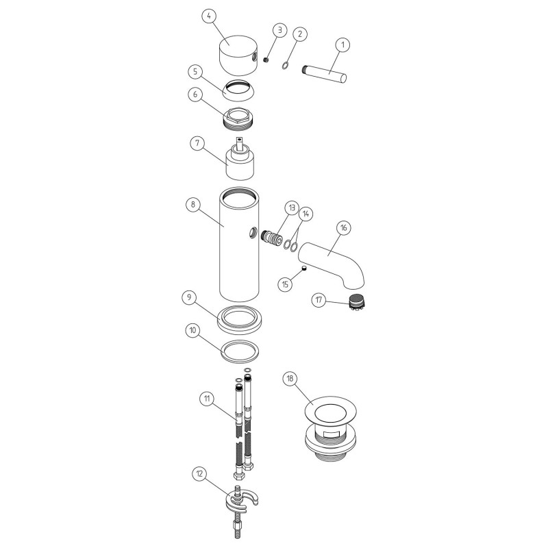 Winx Matt Black Mono Basin Mixer Tap & Waste