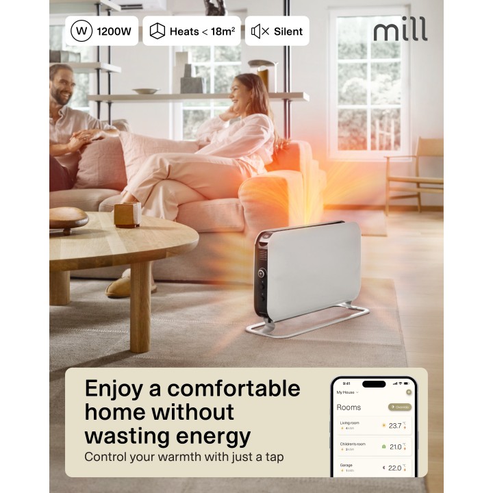 1200W Mill Electric Free Standing Convector Heater