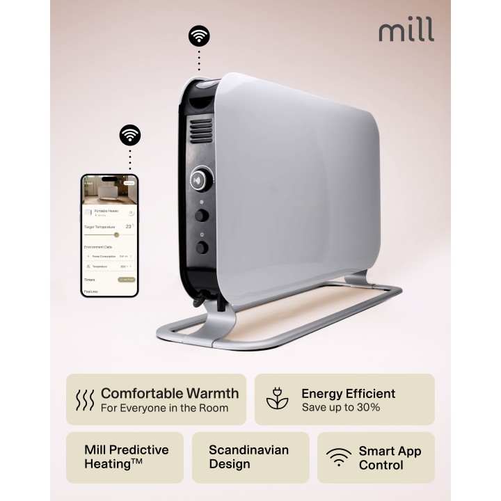 1200W Mill Electric Free Standing Convector Heater