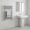 500mm (w) x 800mm (h) Straight Silver Nardo Grey Towel Rail - closeup