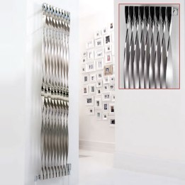 Aeon "Twister" Designer Brushed & Polished Stainless Steel Radiator (9 Sizes)