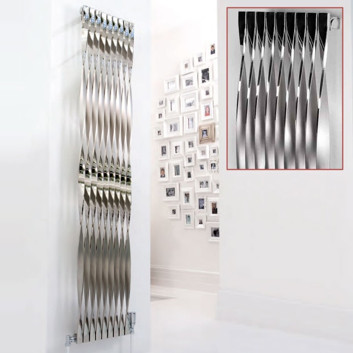 Aeon "Twister" Designer Brushed & Polished Stainless Steel Radiator (9 Sizes)
