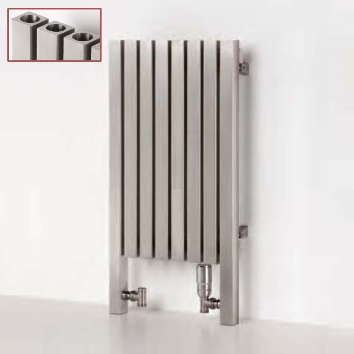 Aeon "Dalya L" Designer Brushed & Polished Stainless Steel Radiator (9 Sizes)