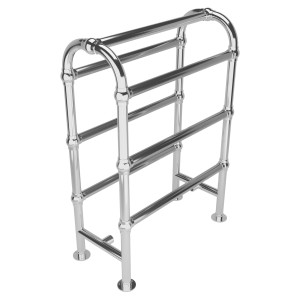600mm (w) x 850mm (h) Huxley Chrome Traditional Floor Mounted Towel Rail Radiator