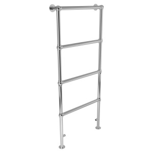 600mm (w) x 1400mm (h) Hilton Chrome Traditional Floor Mounted Towel Rail Radiator