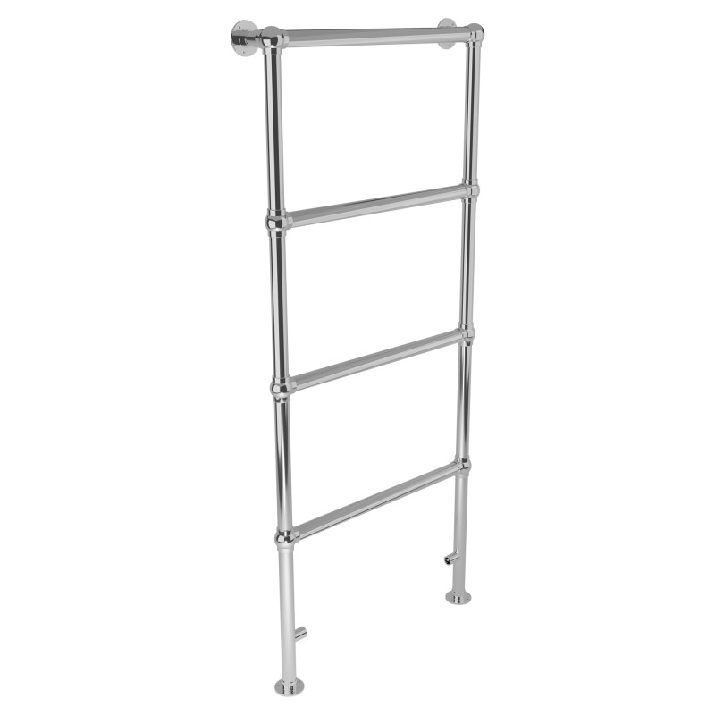 600mm (w) x 1400mm (h) Hilton Chrome Traditional Floor Mounted Towel Rail Radiator - closeup