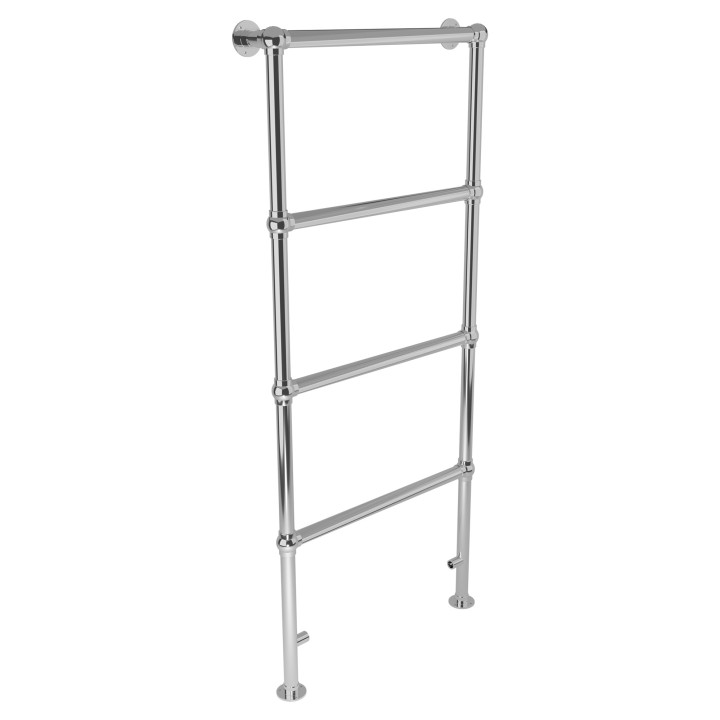 600mm (w) x 1400mm (h) Hilton Chrome Traditional Floor Mounted Towel Rail Radiator - closeup