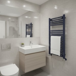 500mm (w) x 800mm (h)  Straight Sapphire Blue Towel Rail