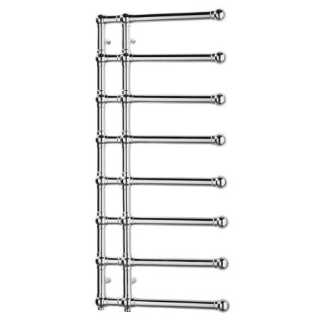 500mm (w) x 1200mm (h) Chrome Traditional Wall Mounted Towel Rail Radiator - closeup
