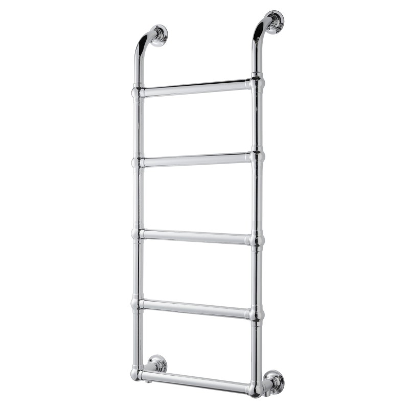 500mm (w) x 1200mm (h) Hastings Chrome Traditional Wall Mounted Towel Rail Radiator - closeup