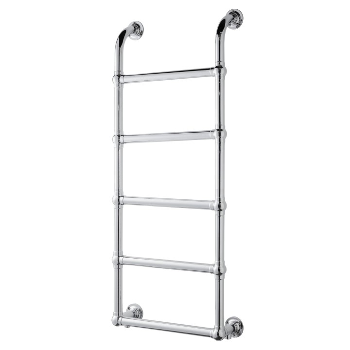 500mm (w) x 1200mm (h) Hastings Chrome Traditional Wall Mounted Towel Rail Radiator - closeup
