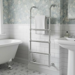 500mm (w) x 1200mm (h) Hastings Chrome Traditional Wall Mounted Towel Rail Radiator