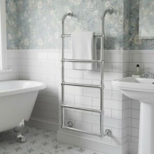 500mm (w) x 1200mm (h) Hastings Chrome Traditional Wall Mounted Towel Rail Radiator